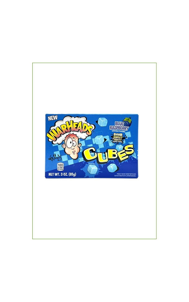 Warheads Cubes Sour Fruity Blue Raspberry (12 x 85g)